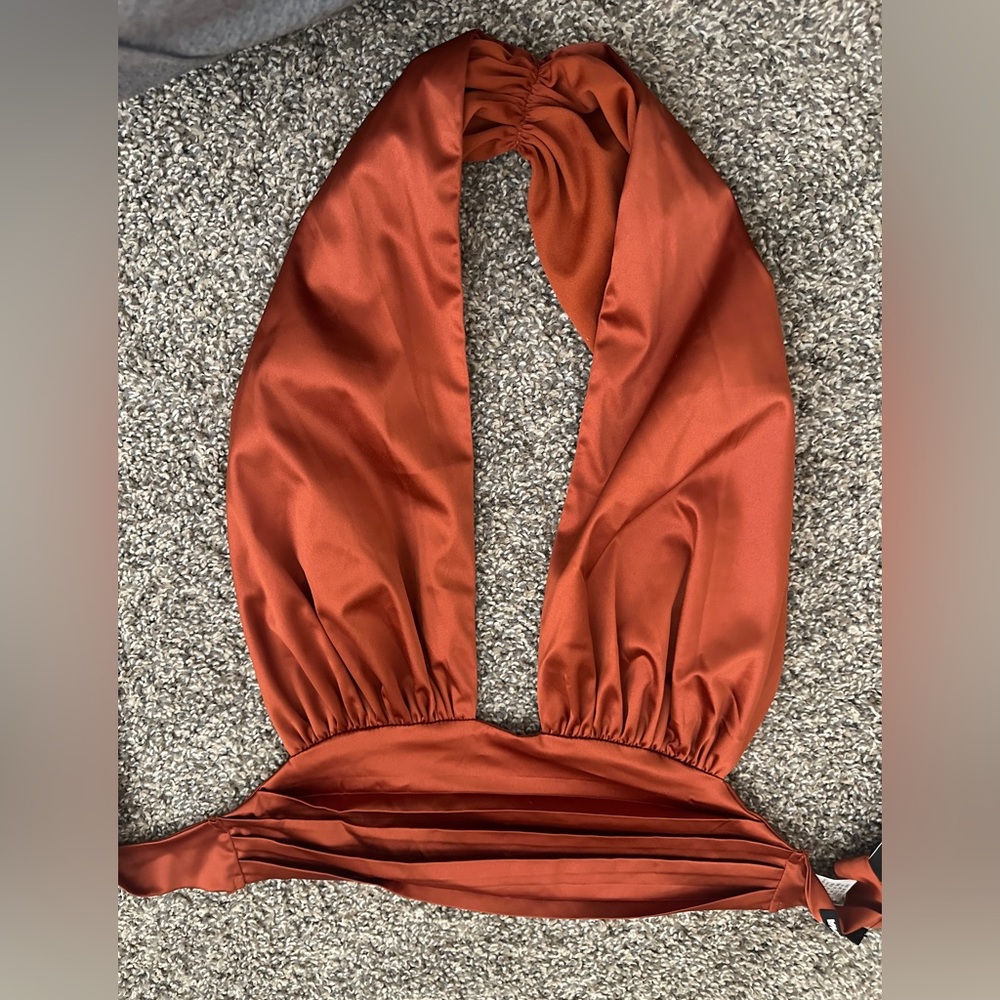 Fashion Nova Rust Halter Top